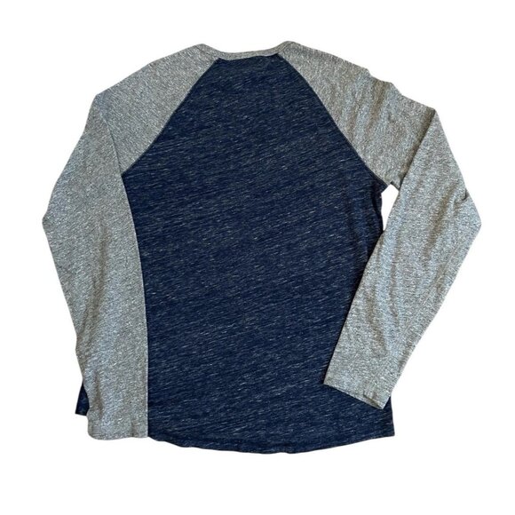 Lucky Brand Mens Sz M Ragland Long Sleeve Shirt Navy Grey Label Softest Knitwear - Picture 3 of 13